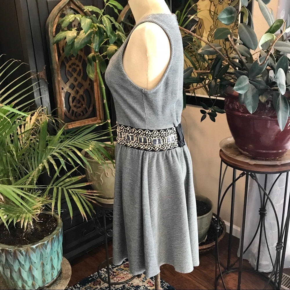 Anthropologie beaded embroidered stripe tank dress - Picture 3 of 7